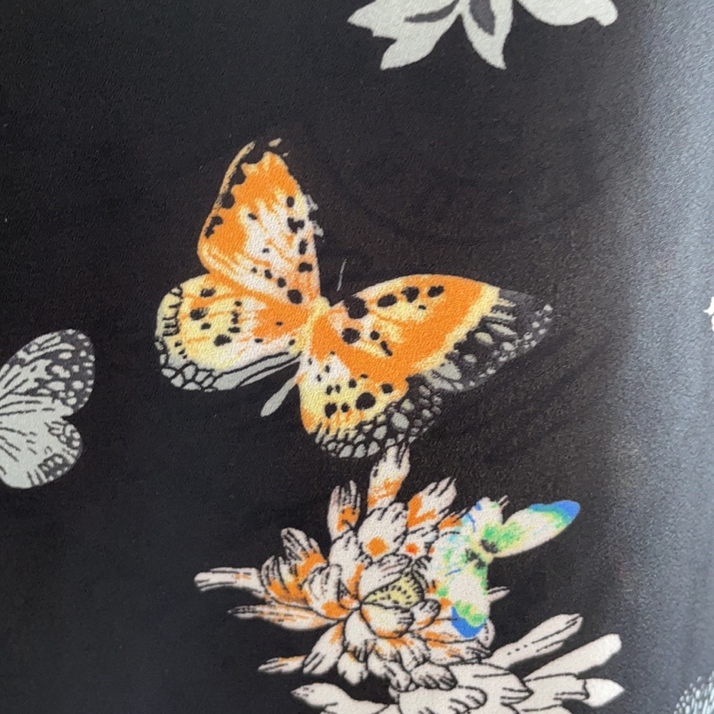 Philosophy Black Long Sleeve Butterfly Blouse EUC SZ M - Picture 3 of 9
